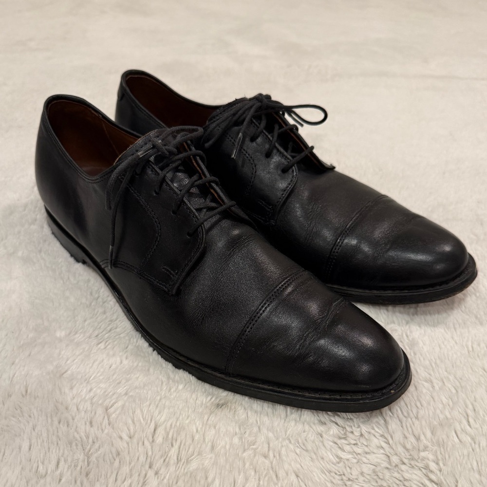 Allen Edmonds Riverside Black Leather Cap-Toe Derby - Size 11.5 D